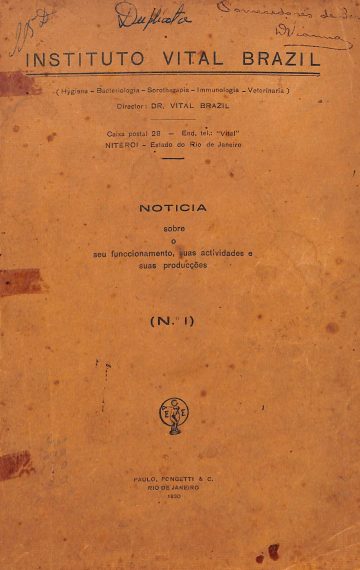 Noticia sobre o seu funccionamento, suas actividades e suas producções (1930)