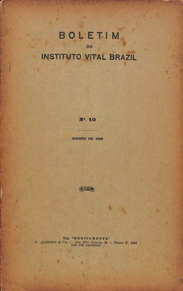 Boletim do Instituto Vital Brazil, Número 10, Publicado:1929