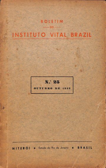 Boletim do Instituto Vital Brazil, Número 25, Publicado:1943