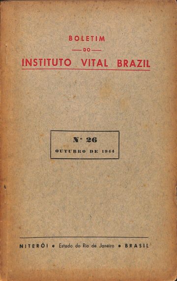 Boletim do Instituto Vital Brazil, Número 26, Publicado:1944
