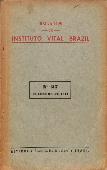 Boletim do Instituto Vital Brazil, Número 27, Publicado:1944
