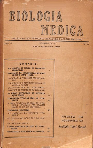 Biologia Médica, Volume 6, Número 14, Publicado:1943