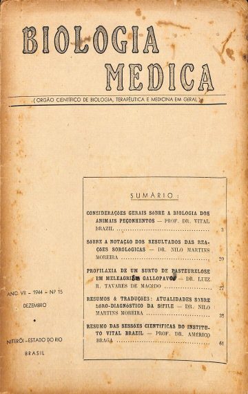 Biologia Médica, Volume 7, Número 15, Publicado:1944
