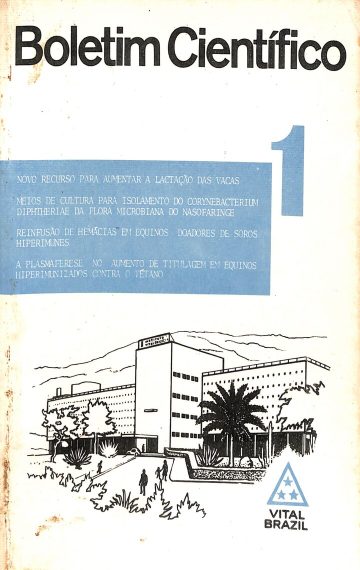 Boletim Científico Vital Brazil, Volume 1, Número 1, Publicado:1973